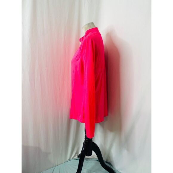 Danskin Women's Shirt Pink Half Zip Long Sleeve High Neck Athletic Size Large - Picture 3 of 7